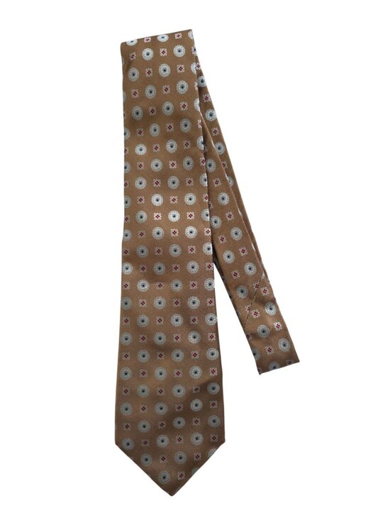 Kiton Other - KITON Napoli Bronze-Brown Geometric 100% Silk Tie - Made In Italy